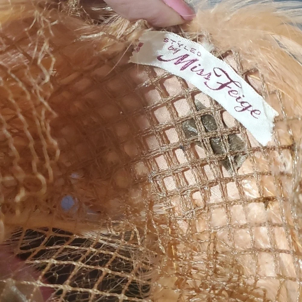 Vintage Styled by‎ Miss Feige Feathered Net Embellished Hat